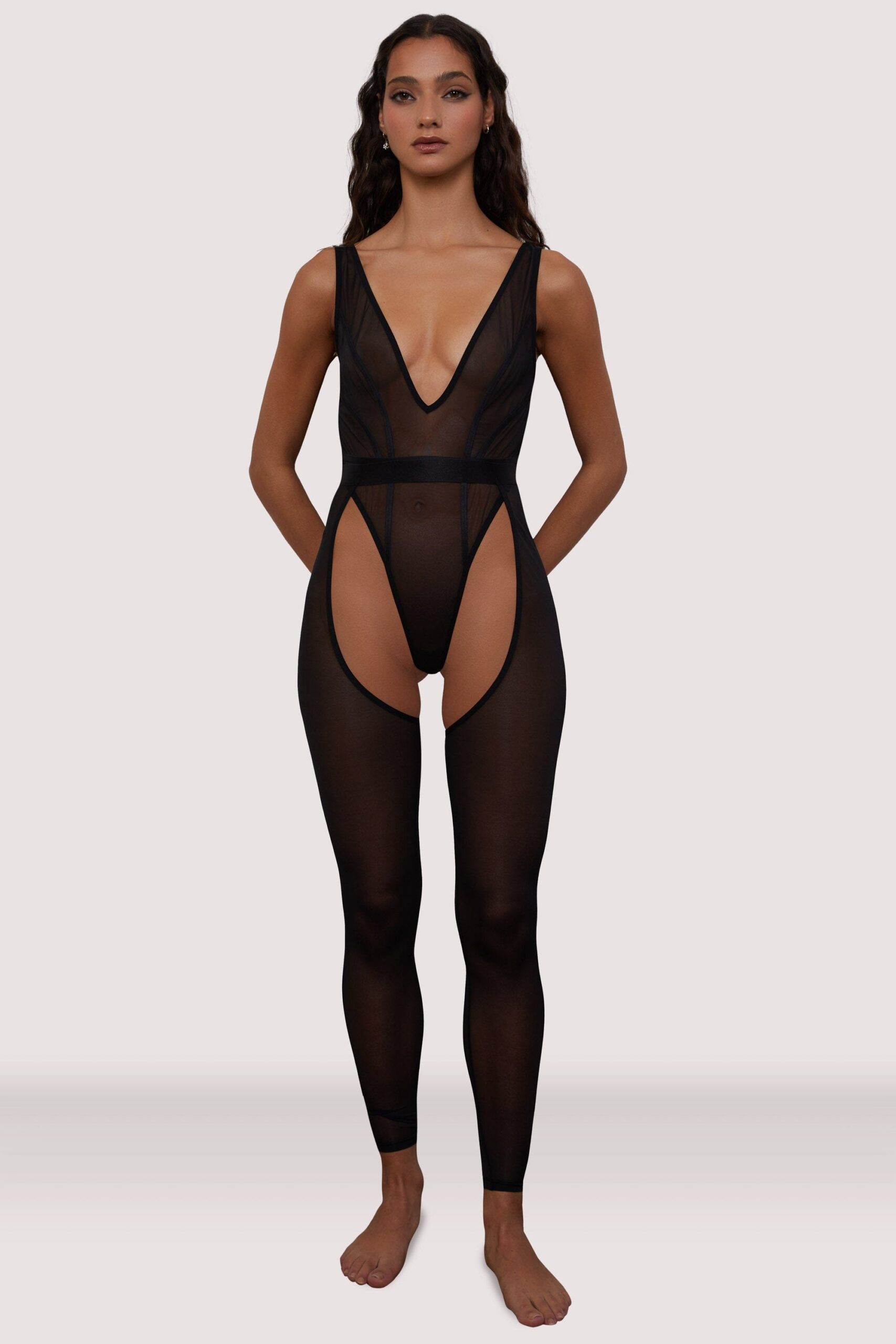 Only 28.80 usd for Gigi Black Mesh Festival Catsuit Online at the Shop