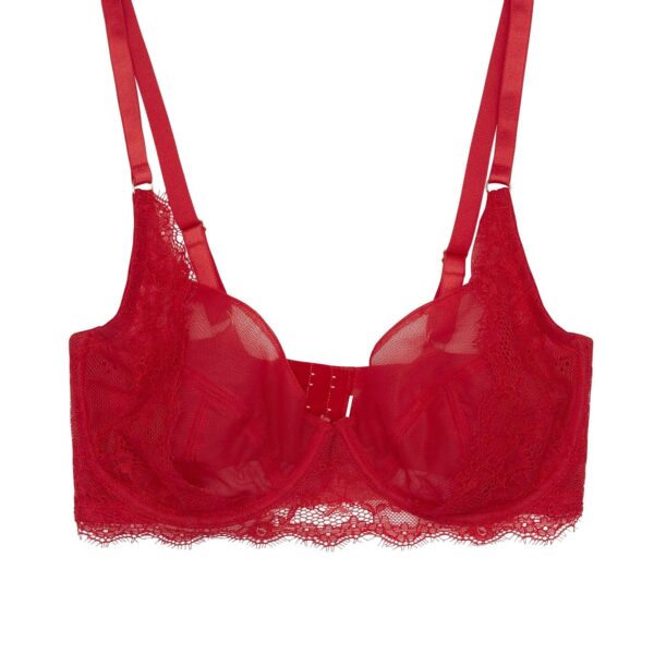 Only 21.84 usd for WW x Charlotte McKinney Cara Red Lace Overlay Bra B - G  Online at the Shop